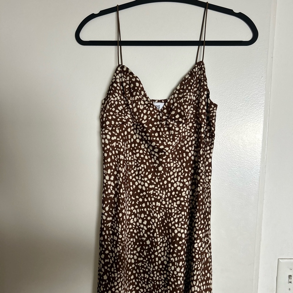 Princess Polly Brown and White Midi Dress